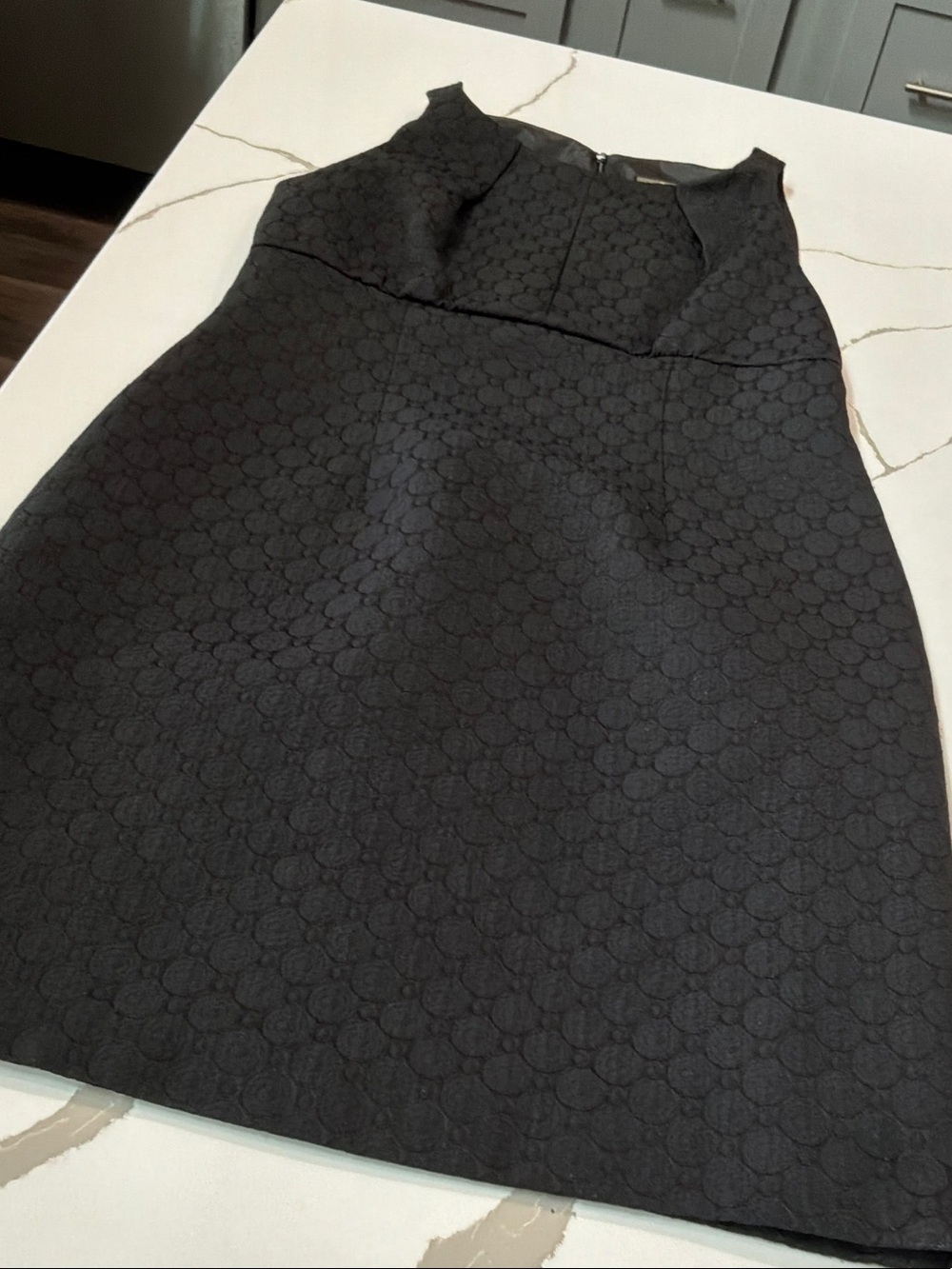Taylor Size 10 Sleeveless Textured Black A-Line Dress Lined Fits Like 8